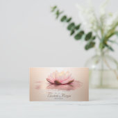 Carte De Visite Élégant Lotus Rose Gold Brush Stroke (Debout devant)