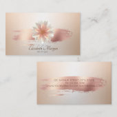 Carte De Visite Élégant Lotus Rose Gold Brush Stroke (Devant / Derrière)