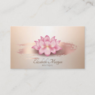 Carte De Visite Élégant Lotus Rose Gold Brush Stroke Lotus