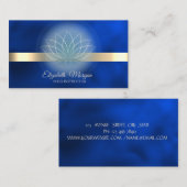 Carte De Visite Elegant Lotus Royal Blue Yoga Instructor   (Devant / Derrière)