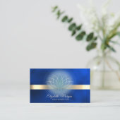 Carte De Visite Elegant Lotus Royal Blue Yoga Instructor   (Debout devant)