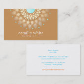 Carte De Visite Elégant Lotus Tan Or (Devant / Derrière)