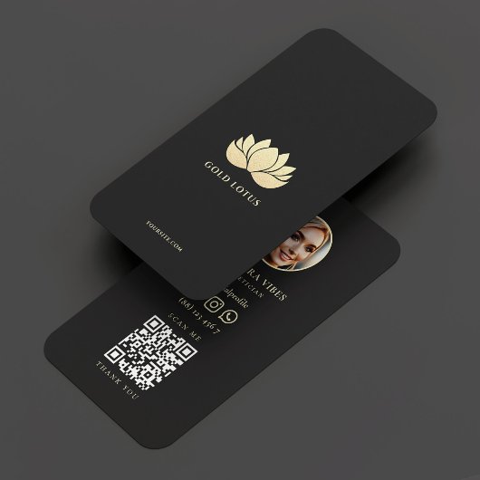 Carte De Visite Elégant Lotus Wellness Holistic Therapist