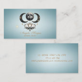 Carte De Visite Elégant Lune Lotus Blue (Devant / Derrière)
