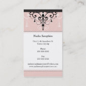 CARTE DE VISITE élégant lustre noir rose pâle (Dos)