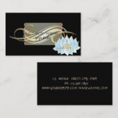 Carte De Visite Elégant Luxe Black Lotus Blue Yoga (Devant / Derrière)