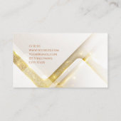 Carte De Visite Élégant luxe blanc rayures or blanc bandes géométr (Dos)