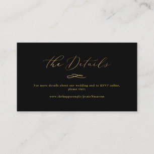 Carte De Visite Elegant Luxe Calligraphie Faux Gold Détails du Mar