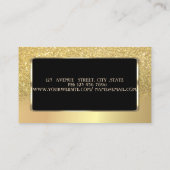 Carte De Visite Elégant Luxe Chic Gold Parties scintillant Bokeh O (Dos)