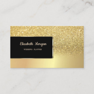 Carte De Visite Elégant Luxe Chic Gold Parties scintillant Bokeh O