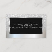 Carte De Visite Elégant Luxe Chic Parties scintillant Argent Bokeh (Dos)