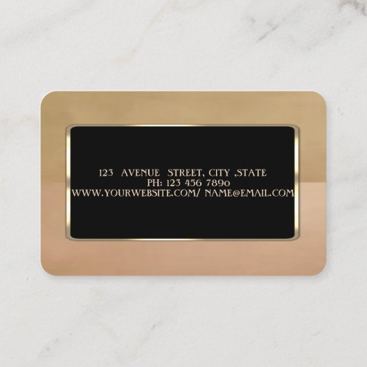 Carte De Visite Elégant Luxe Design, Cadre (Dos)