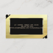 Carte De Visite Elégant Luxe Design, Faux Gold, Black Frame