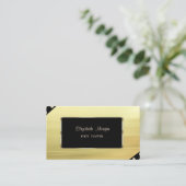 Carte De Visite Elégant Luxe Design, Faux Gold, Black Frame