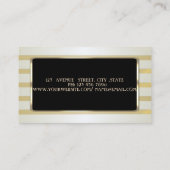 Carte De Visite Elégant Luxe Design, Grandes Bandes Or (Dos)