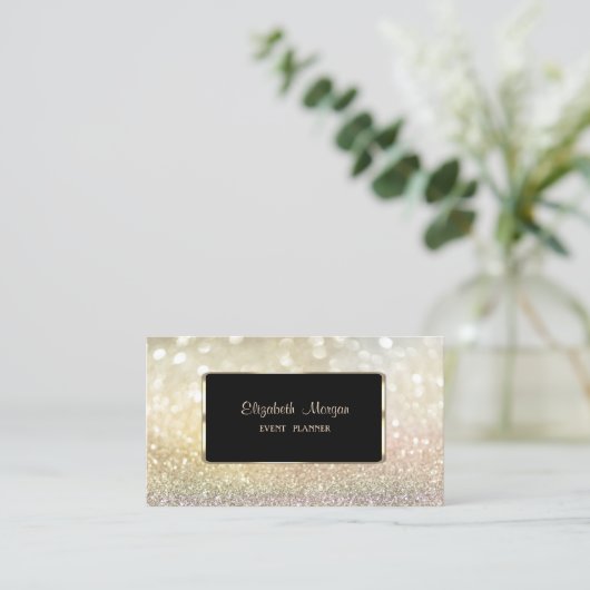 Carte De Visite Elégant Luxe Design, Moderne Bokeh (Debout devant)
