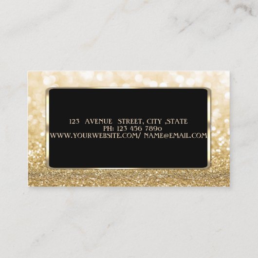 Carte De Visite Elégant Luxe Design, Moderne, Glittery Bokeh Lotus (Dos)