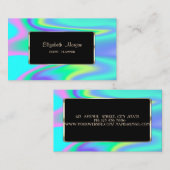 Carte De Visite Elégant Luxe Design, Moderne, Holographique (Devant / Derrière)