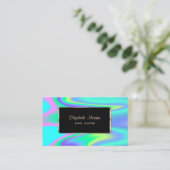 Carte De Visite Elégant Luxe Design, Moderne, Holographique (Debout devant)