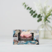 Carte De Visite Elégant Luxe Design, Moderne, Marbre Lotus (Debout devant)