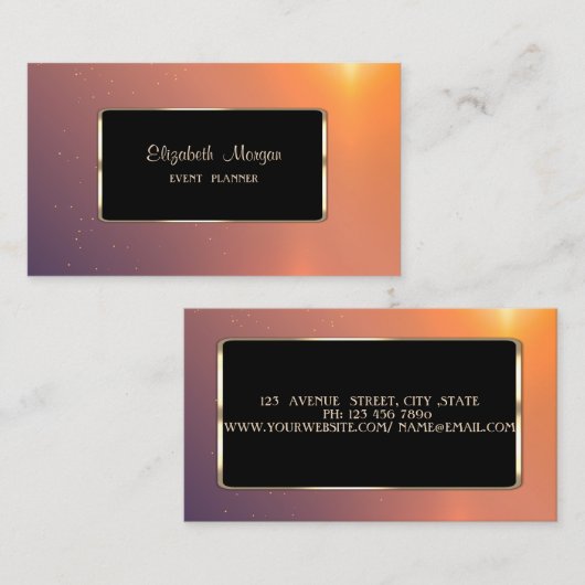 Carte De Visite Elégant Luxe Design, Ombre Moderne, Cadre (Devant / Derrière)
