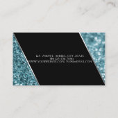 Carte De Visite Elégant Luxe Design Parties scintillant Bleue Boke (Dos)