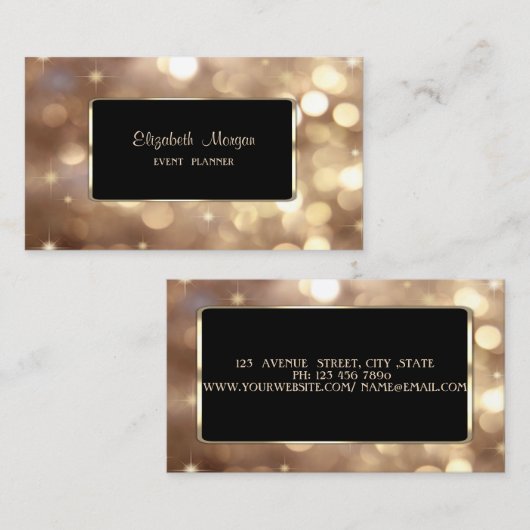 Carte De Visite Elégant Luxe Design, Professionnel, Bokeh (Devant / Derrière)