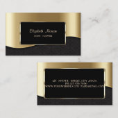 Carte De Visite Elégant Luxe Design, Professionnel, Faux Gold (Devant / Derrière)