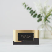 Carte De Visite Elégant Luxe Design, Professionnel, Faux Gold (Debout devant)