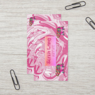 Carte De Visite Elégant luxe doux marbre rose blanc Eléphant