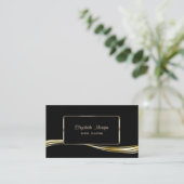 Carte De Visite Elégant Luxe élégant, Faux Gold, Noir (Debout devant)