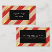 Carte De Visite Elégant Luxe Élégant, Grillé, Rouge, Cadre Noir (Devant / Derrière)