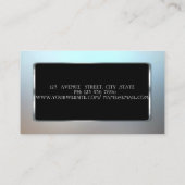 Carte De Visite Elégant Luxe Élégant, Moderne, Cadre Noir, Bleu (Dos)