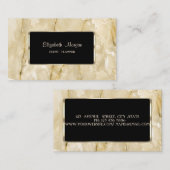 Carte De Visite Elégant Luxe Élégant, Moderne, Cadre Noir, Marbre (Devant / Derrière)