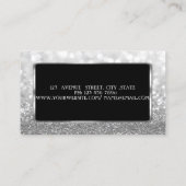 Carte De Visite Elégant Luxe élégant, Moderne, Silver GlitterBokeh (Dos)