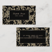 Carte De Visite Elégant Luxe Élégant, Parties scintillant Or perru (Devant / Derrière)