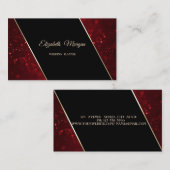 Carte De Visite Elégant Luxe élégant Red Parties scintillant Bokeh (Devant / Derrière)