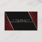 Carte De Visite Elégant Luxe élégant Red Parties scintillant Bokeh (Dos)
