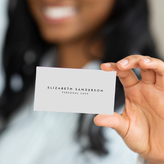 Carte De Visite Elégant Luxe Minimal gris clair QR CODE