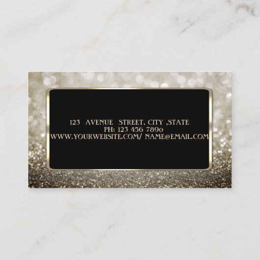 Carte De Visite Elégant Luxe, Moderne, Bokeh Glittery (Dos)