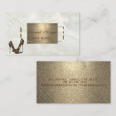Carte De Visite Elégant Luxe Moderne, Cadre Or, Marbre (Devant / Derrière)