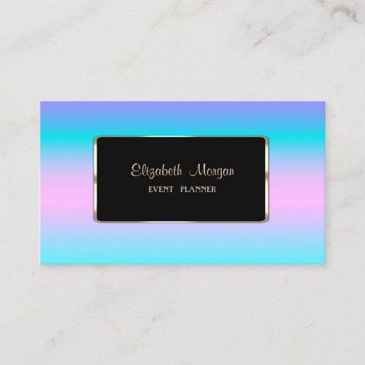 Carte De Visite Elégant Luxe Moderne Chic Holographique (Devant)