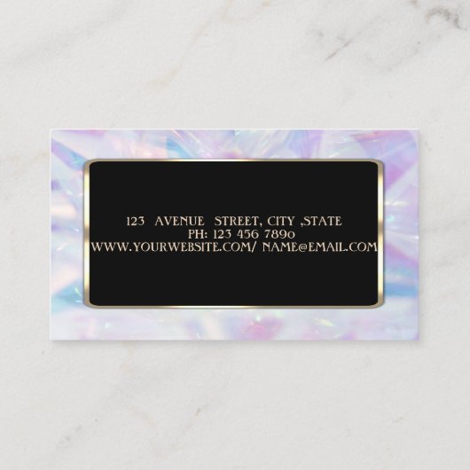 Carte De Visite Elégant luxe moderne holographique (Dos)