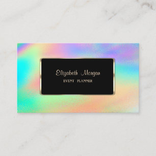 Carte De Visite Élégant Luxe Moderne Holographique Arc-en-ciel Col