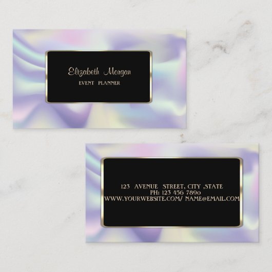 Carte De Visite Élégant luxe moderne Holographique professionnel m (Devant / Derrière)