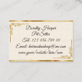 Carte De Visite Élégant Luxe Or Noir Monogramme (Dos)