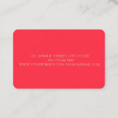 Carte De Visite Elégant Luxe Or Tourbillons Rouge (Dos)