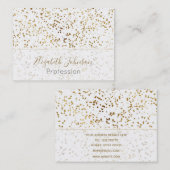 Carte De Visite Elégant Luxe Parkling Gold Confetti Dots Image (Devant / Derrière)