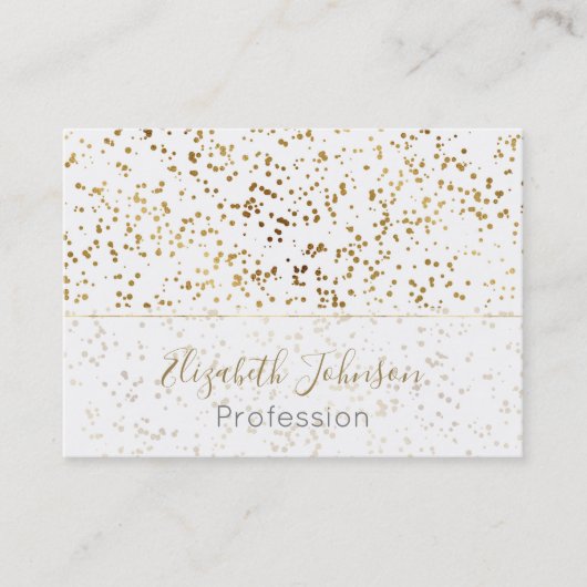 Carte De Visite Elégant Luxe Parkling Gold Confetti Dots Image (Devant)