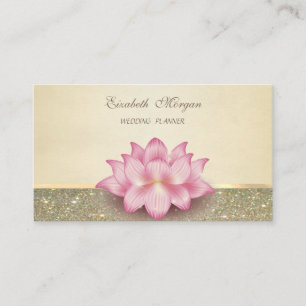 Carte De Visite Élégant Luxe Professionnel Paillettes Lotus
